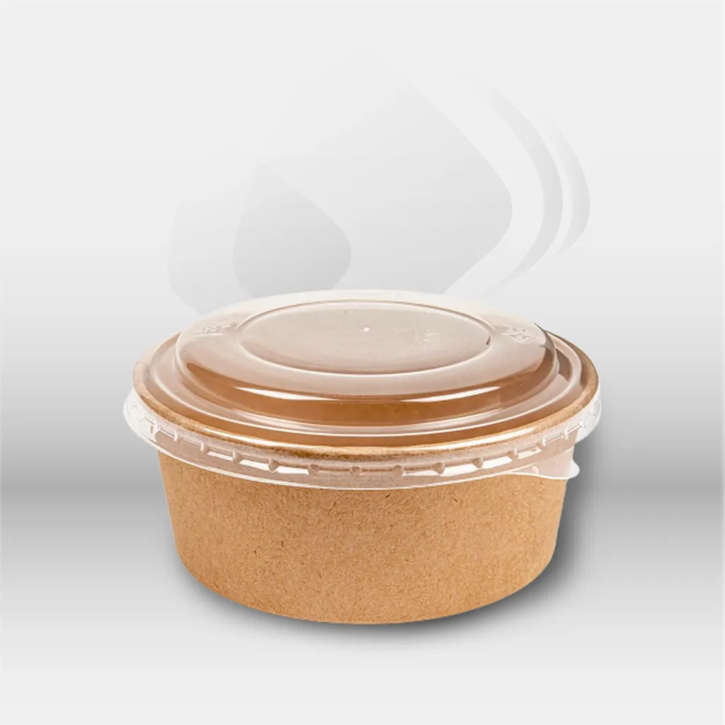 Pots saladiers 750 ml en carton kraft Garcia de Pou pour restauration professionnelle, idéals pour salades, plats chauds ou froids et vente à emporter, assurant une solution pratique, écologique et résistante pour le transport alimentaire – disponibles à 