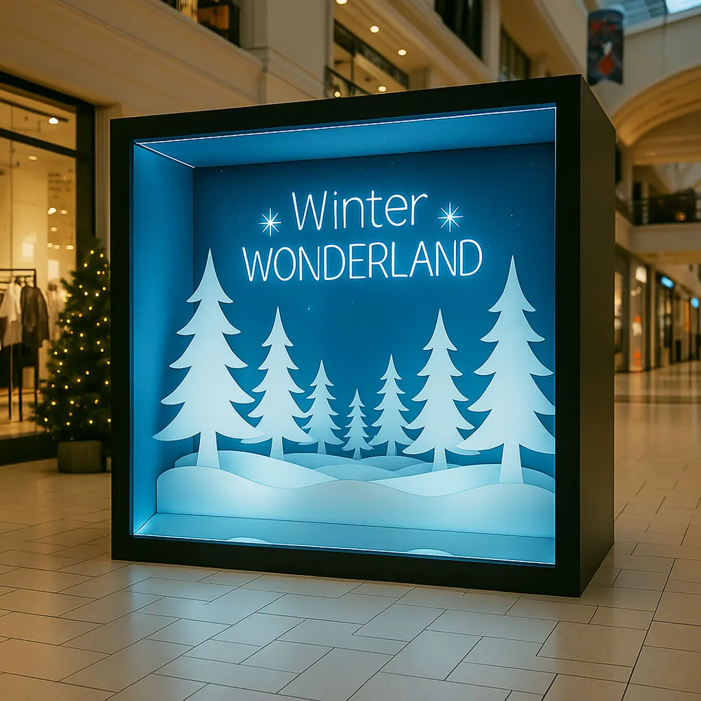 Pictiz crée un décor de Noël XXL pour centre commercial à Marseille