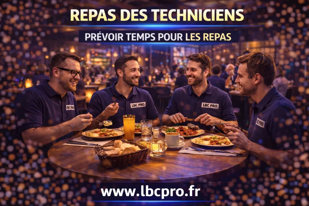 Que faut-il prévoir pour les repas des techniciens ?