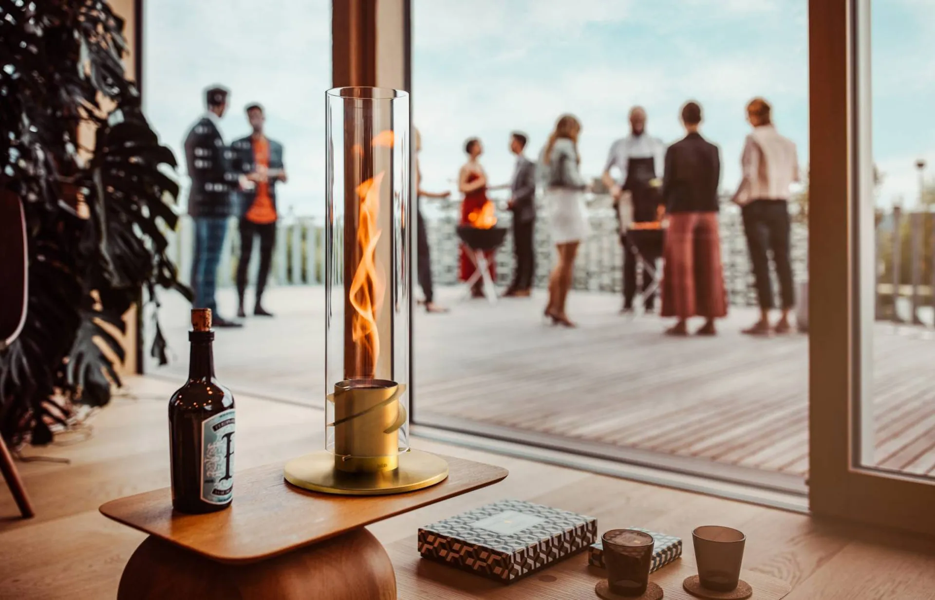 Spin bio ethanol lampe de table