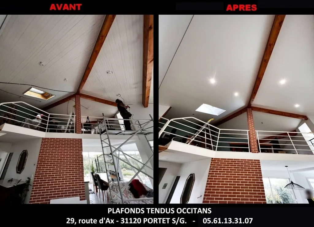 AVANT / APRES - Plafonds Tendus Occitans Toulouse - Frouzins