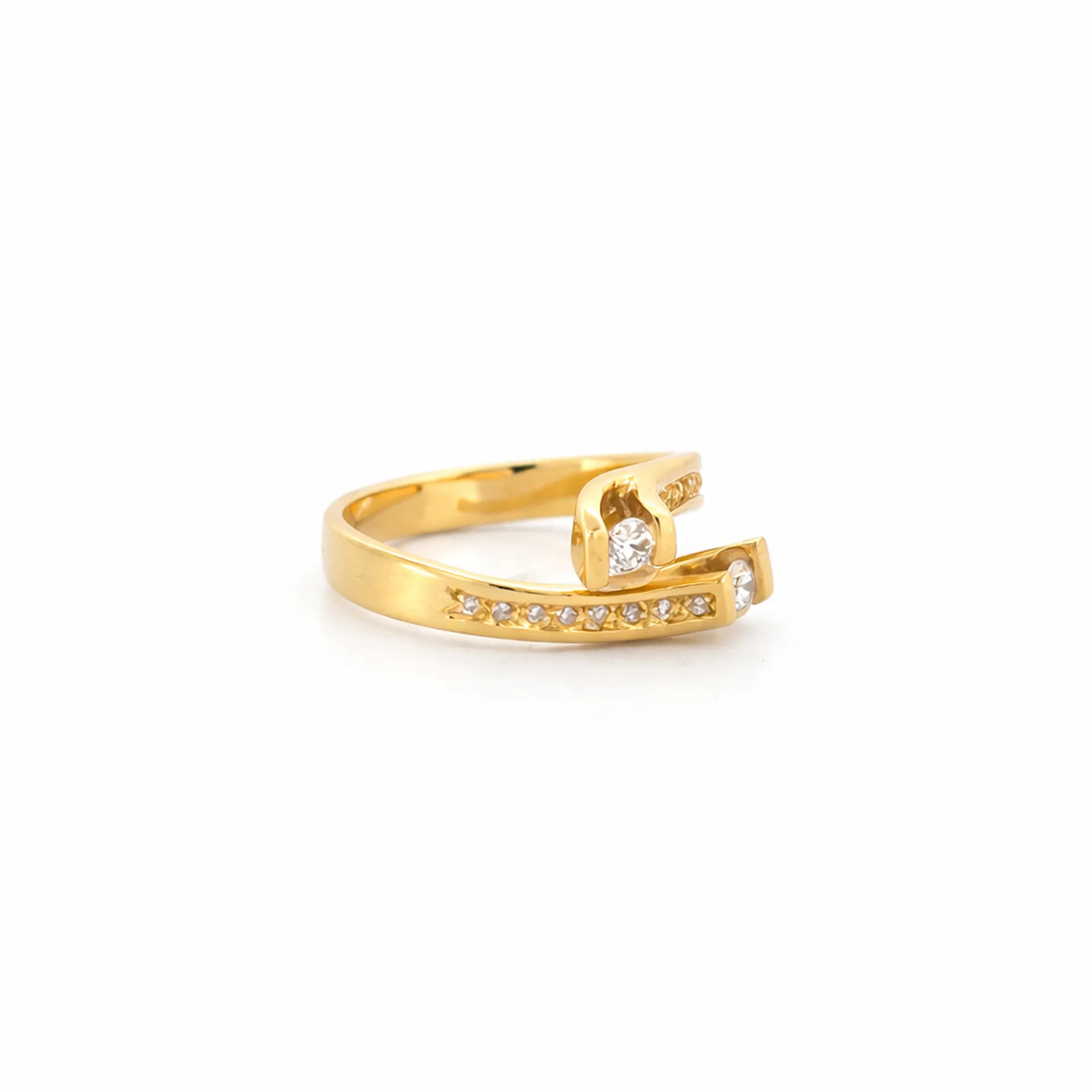 Bague toi et moi en or 750 sertie de diamants qualité HSI 0.25 carat bijouterie Or Ligne Bassin d’Arcachon