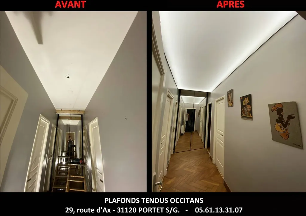 AVANT / APRES plafond tendu lumineux by Plafonds Tendus Occitans Toulouse