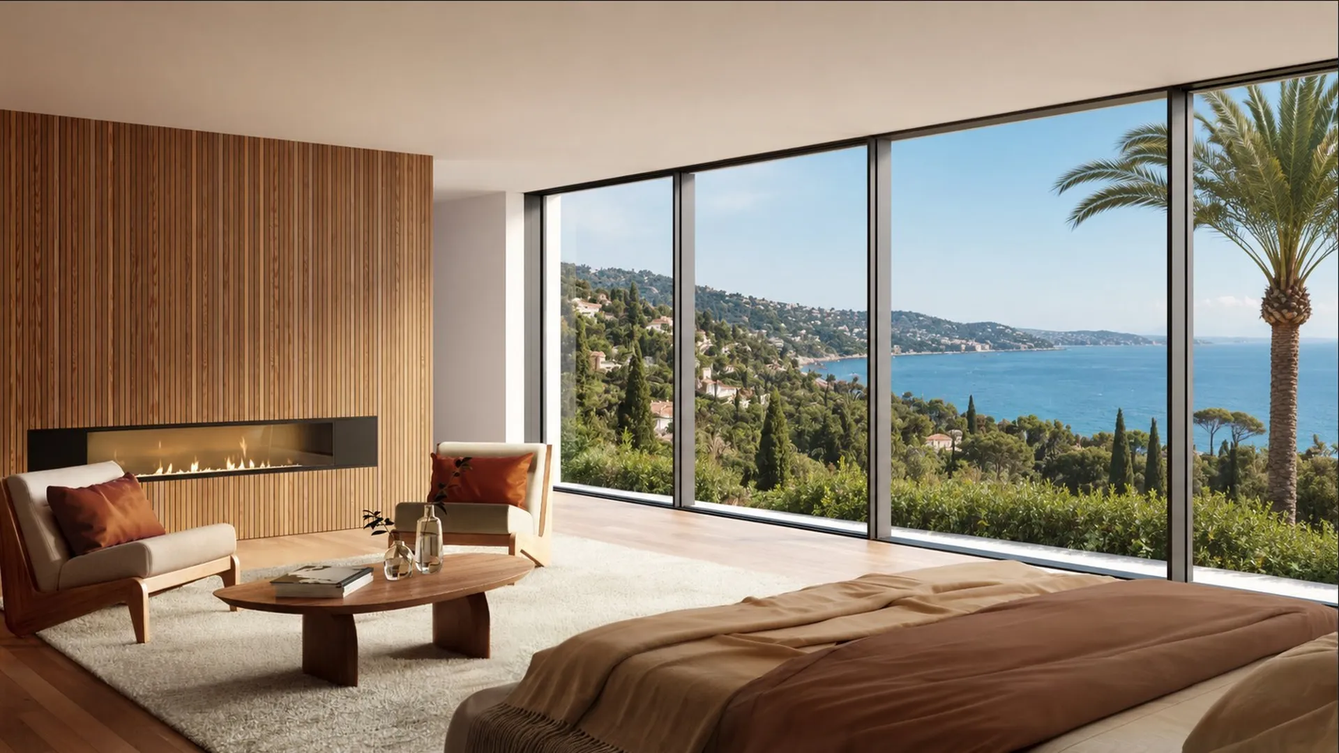 Baie vitrée coulissante minimaliste en aluminium en région PACA
