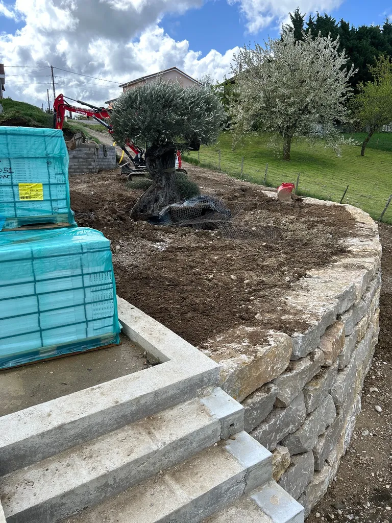 Terrassement divers avec la conception d’un enrochement sur la commune de Divonne-les-Bains 