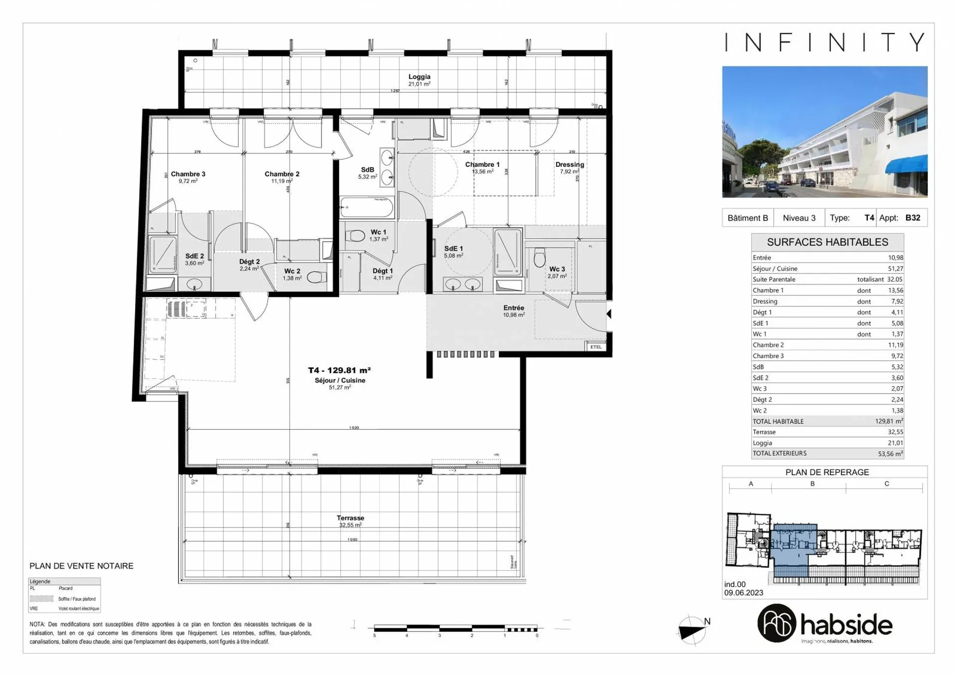 Vente appartement T4 La Ciotat  en 3ème étage avec ascenseur et terrasse - B32