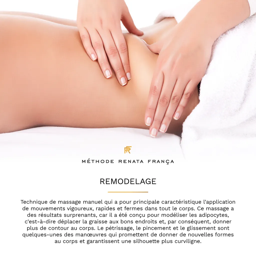 Soin de Remodelage Renata França au Centre Aglaé à Pertuis, technique manuelle intense pour sculpter et affiner la silhouette