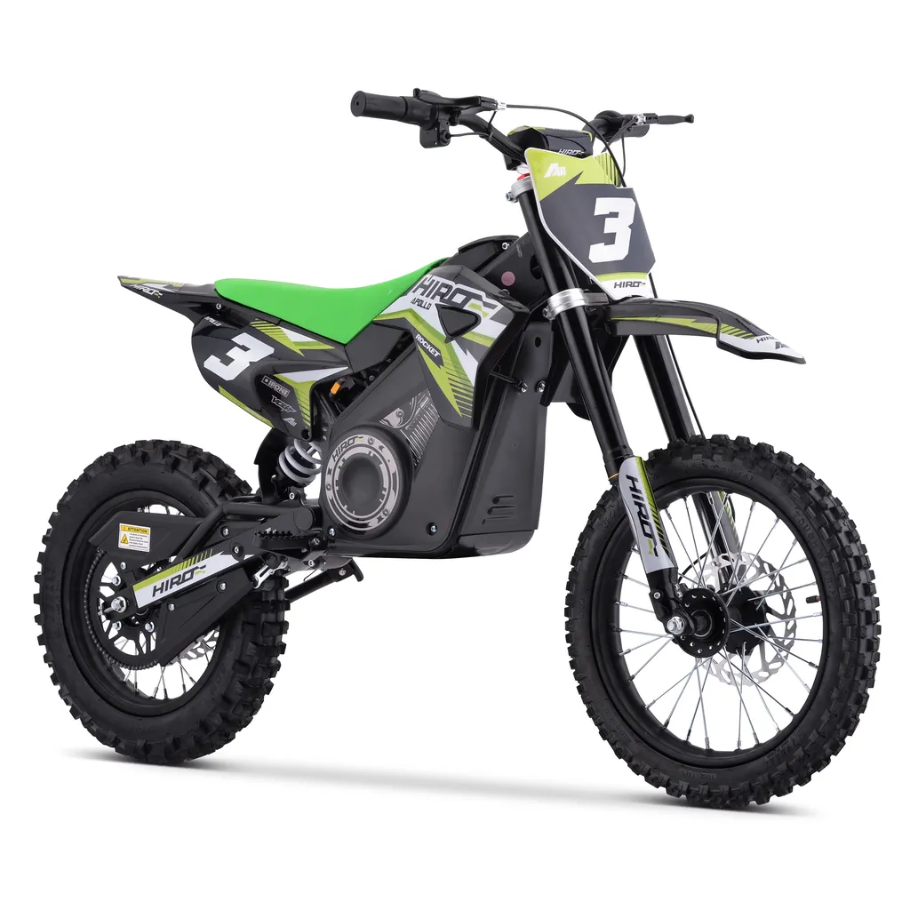 Moto électrique pour enfant avec puissance réglable, idéale pour jeunes pilotes à partir de 7 ans recherchant sécurité et sensations.