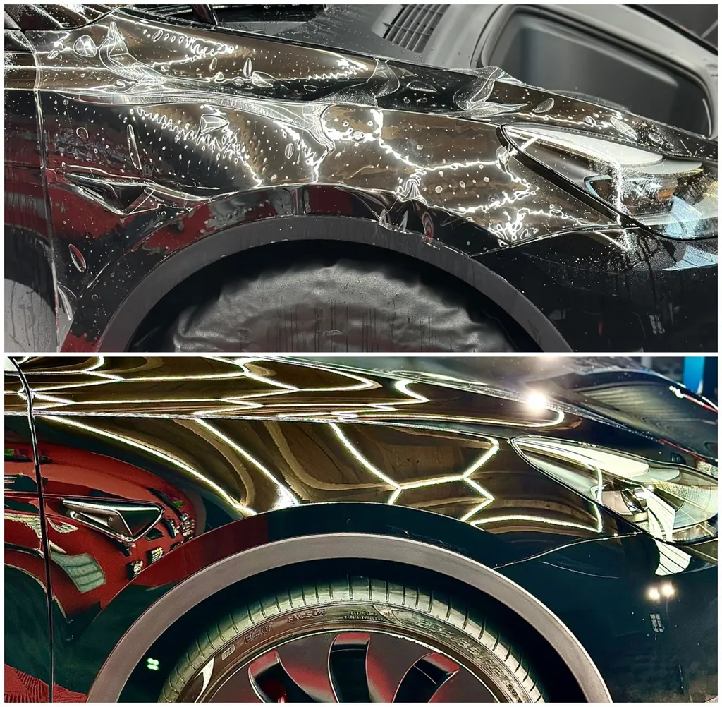 Protection carrosserie PPF Lyon plus traitement céramique carrosserie Tesla model Y Perf 