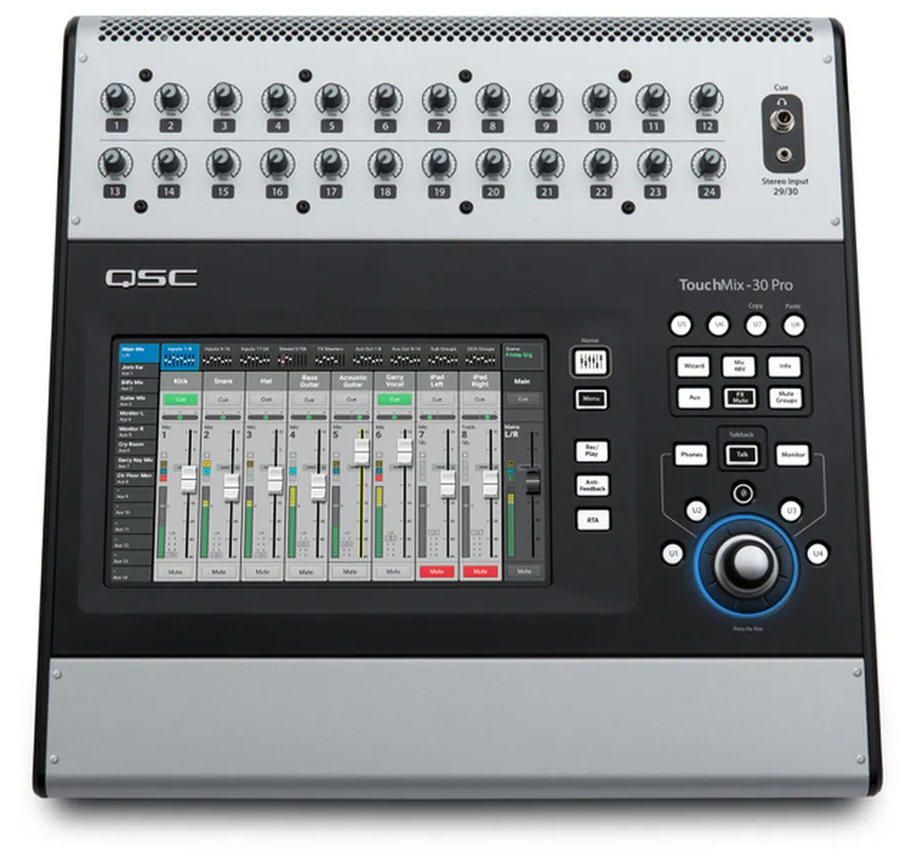 LOCATION CONSOLE DE MIXAGE NUMÉRIQUE 24 PISTES QSC TOUCHMIX30 PRO A TOULON