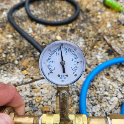 Photo d'une recherche de fuite sur piscine liner sans casse ni vidange par un spécialiste à Orléans dans le Loiret