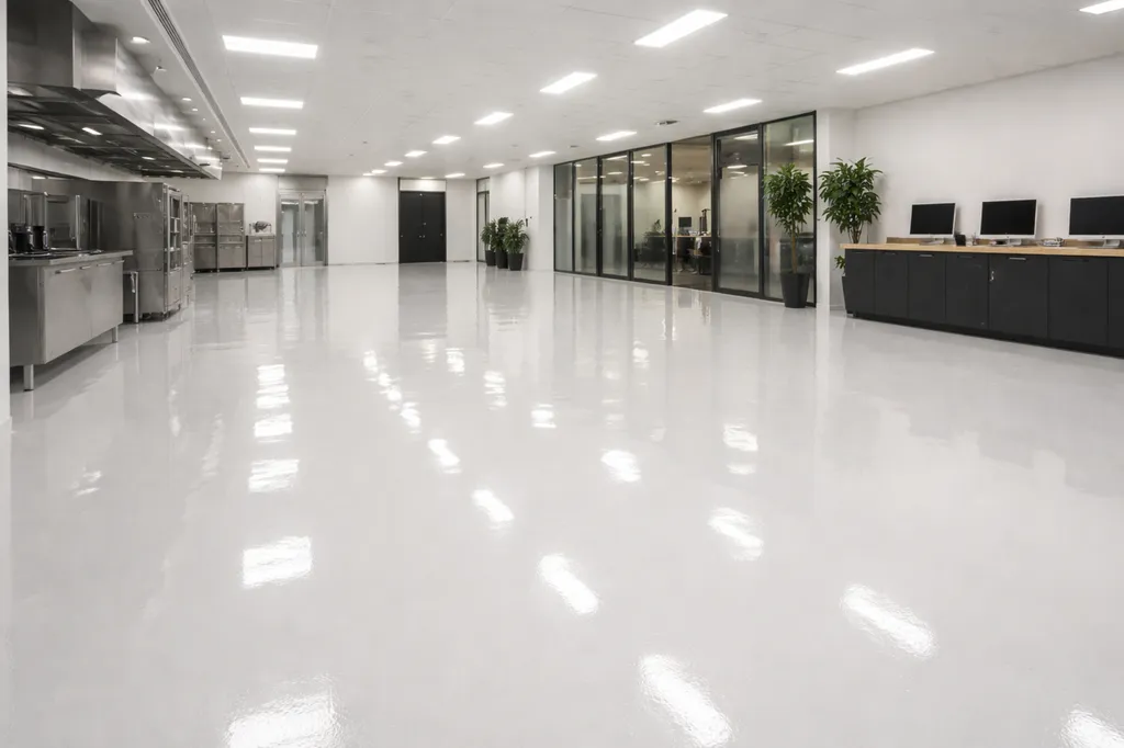 Pose de résine époxy SIKA autonivelante haute résistance pour local professionnel à usage intensif situé à Paris proche du 15ᵉ arrondissement