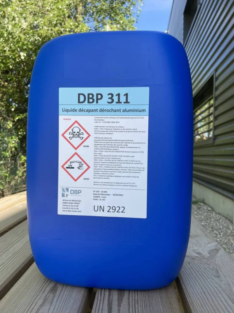 DBP 311 - Produit de traitement liquide pour le décapage des aluminium par immersion et pulvérisation