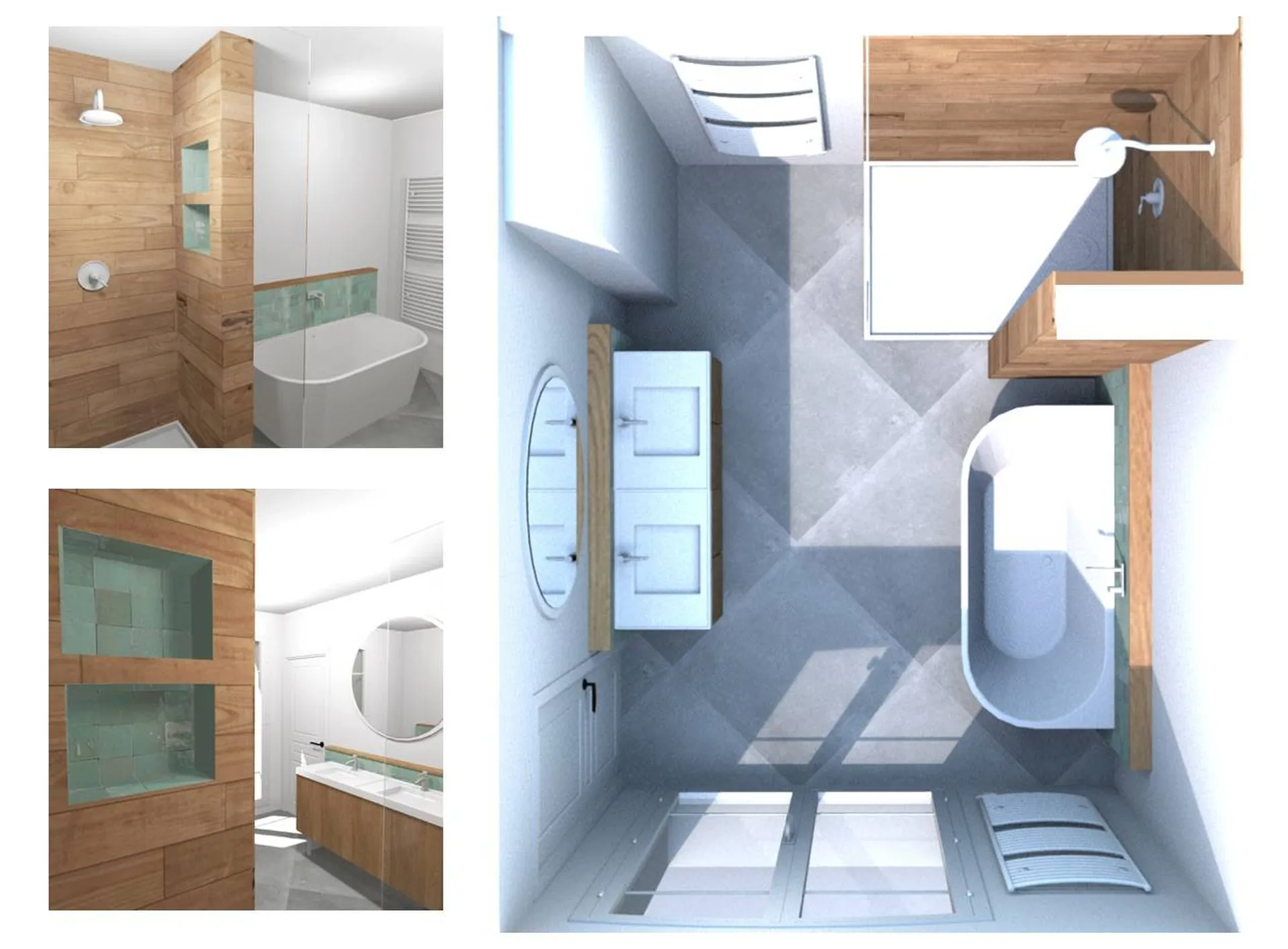 Architecte d'intérieur à Eguilles :  plan implentation salle de bain archi architecte