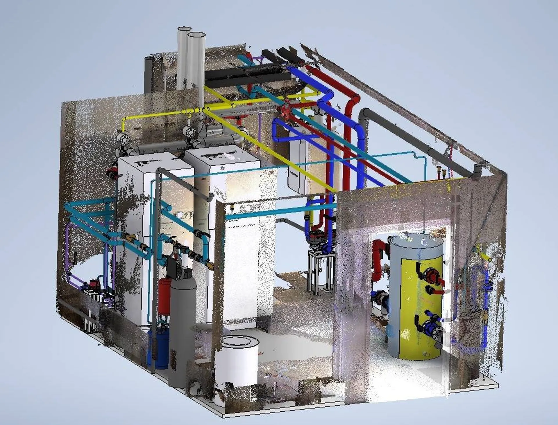 La maquette 3D implantée dans le scan du réel