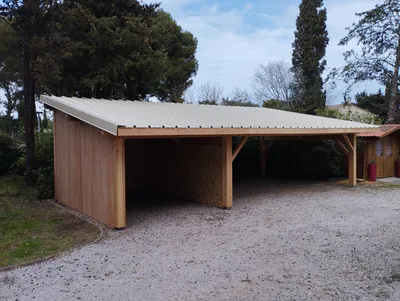 Abri voiture en bois Douglas 11x6m 