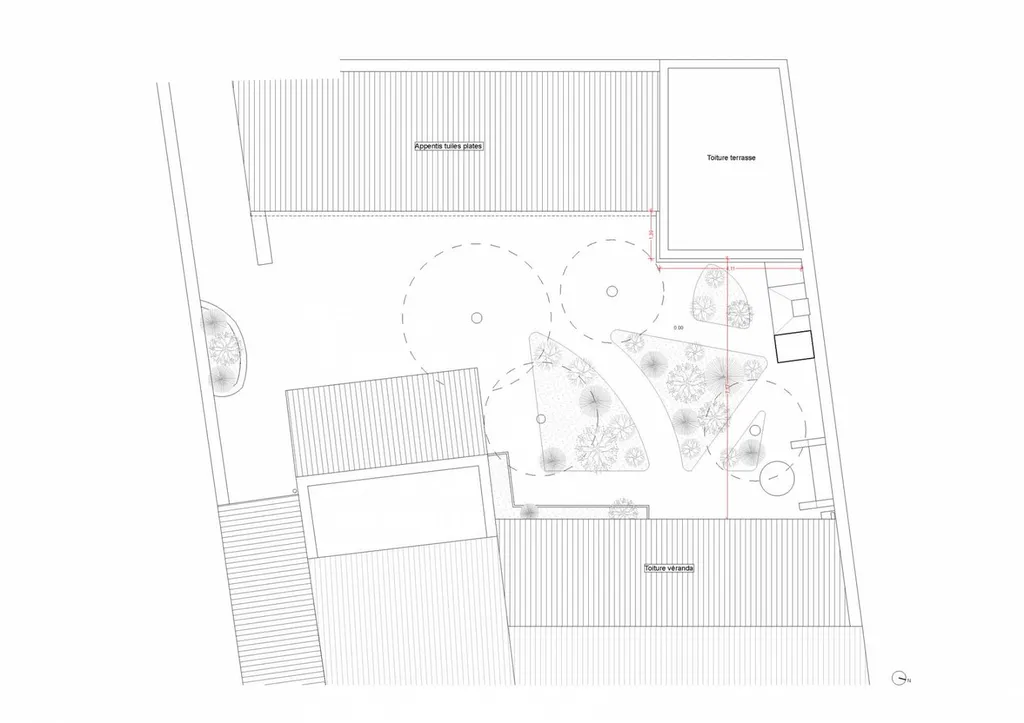 Plan de masse existant - Esquisses pour la réalisation d'une véranda Salon de Provence (13300)