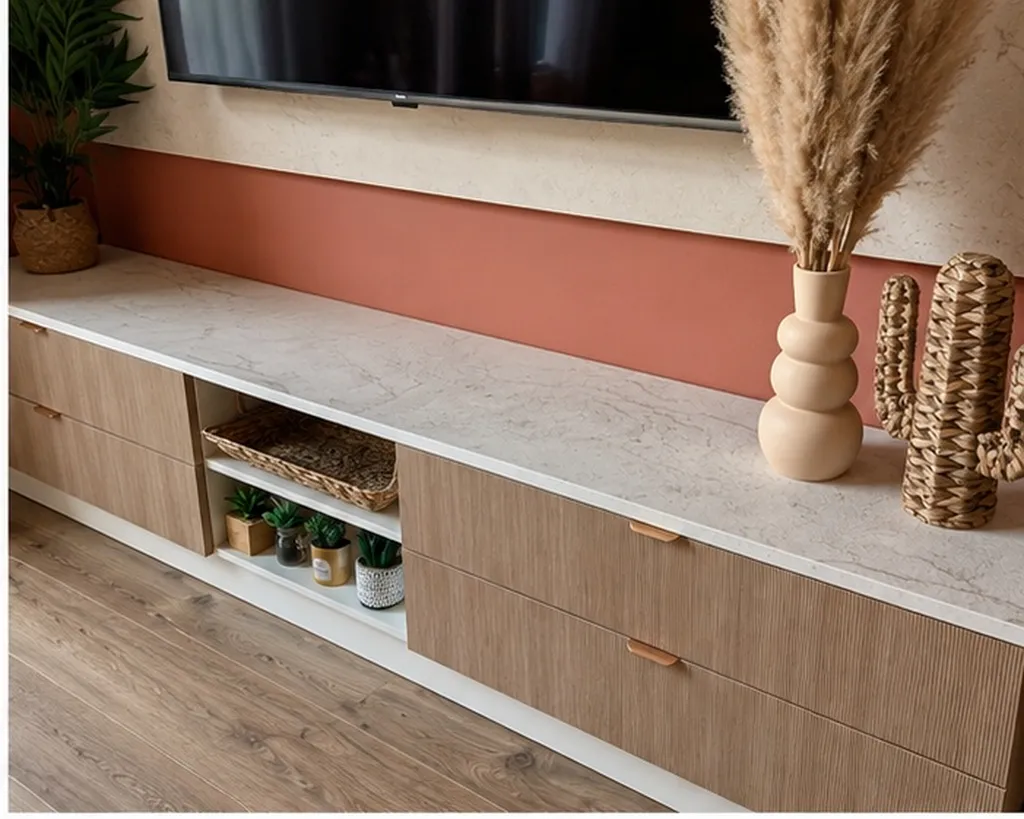 Réalisation d’un meuble TV et rangements sur mesure à Tournefeuille (31)