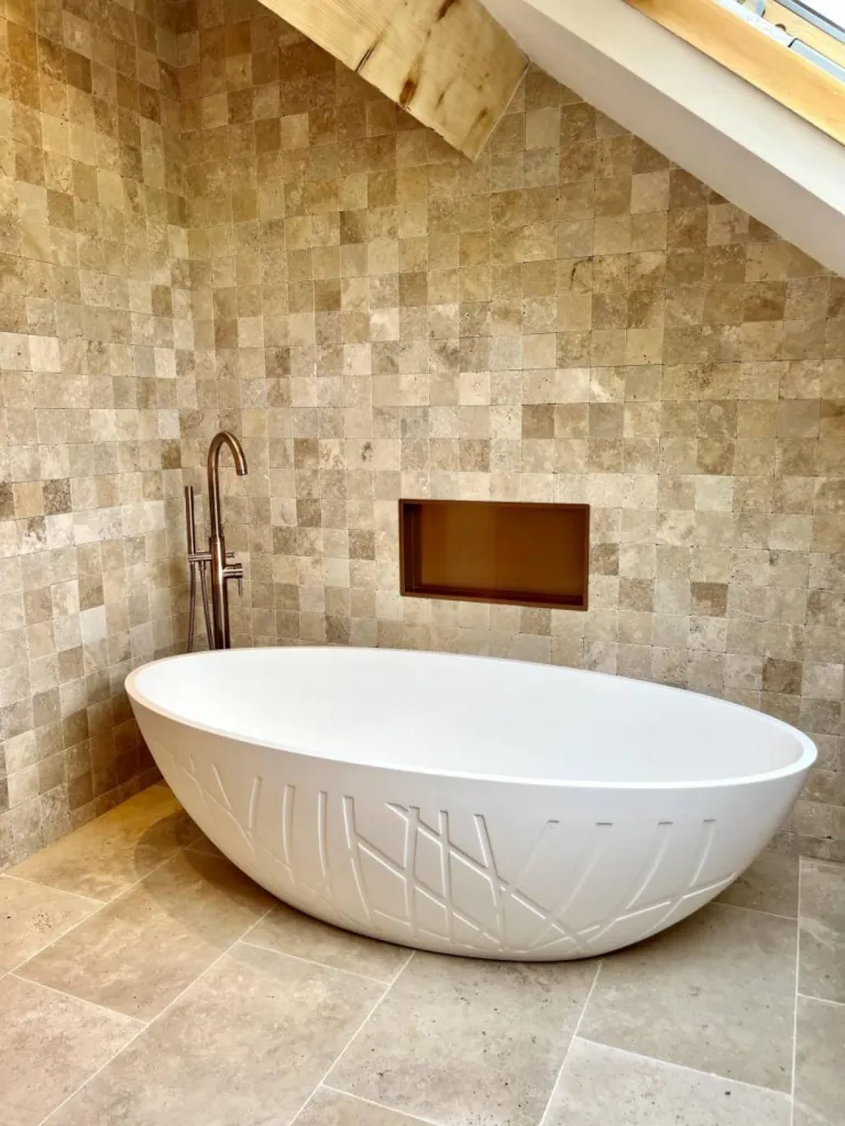 Travertin sol et mur en faïence pour salle de bain, douche, salle d'eau