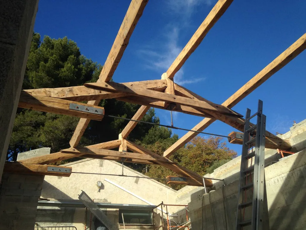 Charpentes traditionnelles en bois - Conception et réalisation d'un mas à Salon de Provence