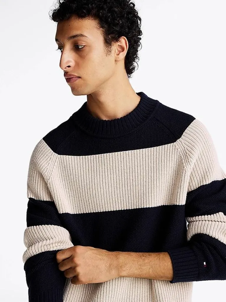 Pull à rayures horizontales en laine mélangée Tommy Hilfiger – Urban Chic à Dieppe