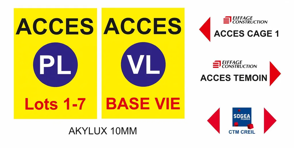 panneaux de signalétique intérieur chantier