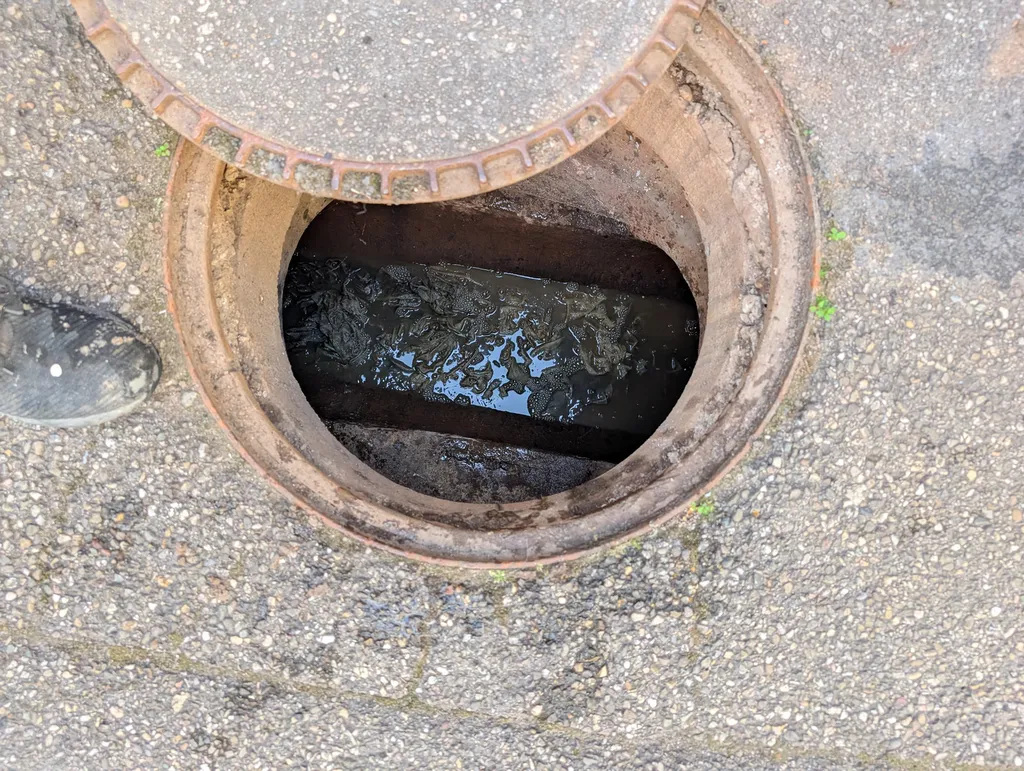 Regard sur la route pendant le curage 