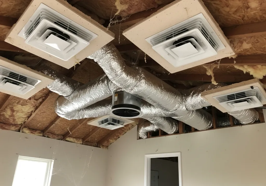 Pose ventilation hygroréglable type B avec gaines isolées et bouches hautes à Toulon dans le Var 83000