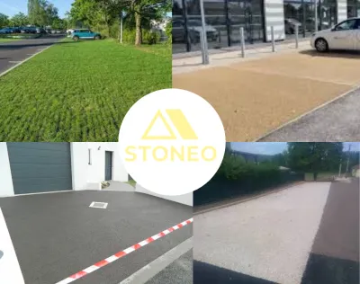 Création de places de parking drainantes pour la gestion des eaux pluviales dans le respect des PLU. Nos solutions à Romans-sur-Isère, Tain-l'Hermitage, Valence, Montélimar et ailleurs dans le 26, 07 et 38