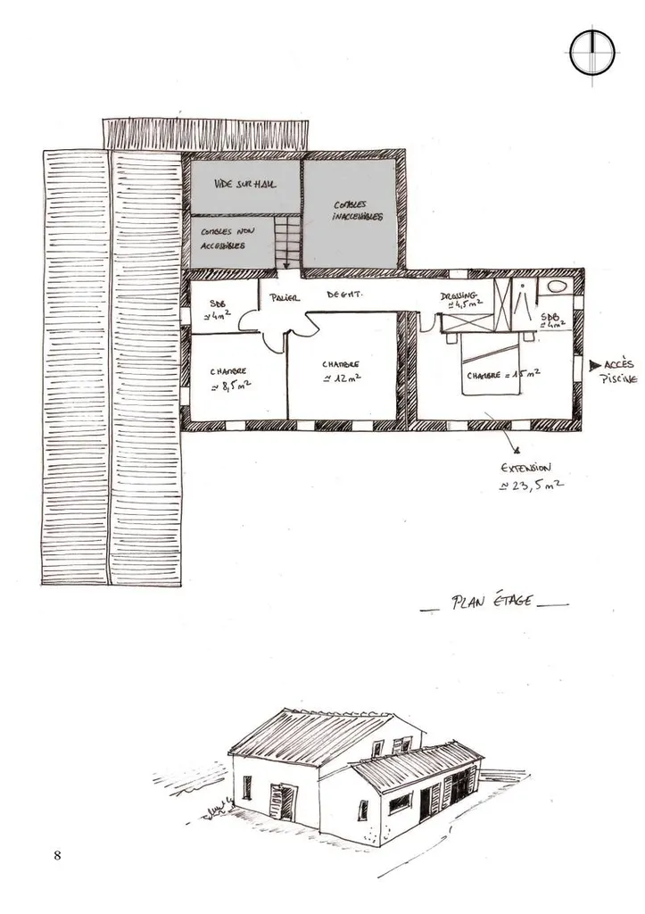 esquisse - Extension d'architecte d'une villa près d'Aix en Provence