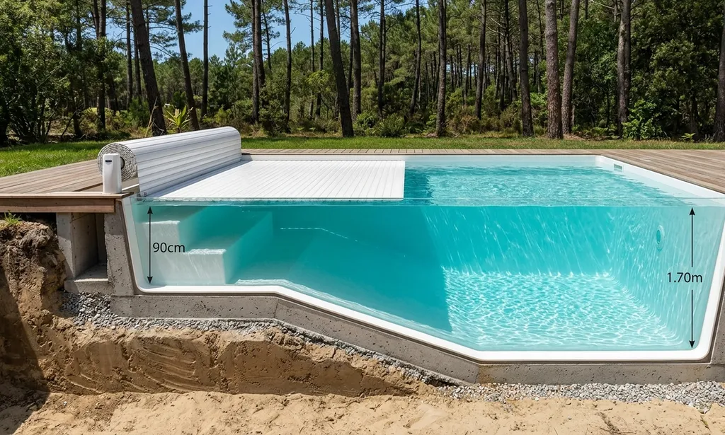 Piscine à coque sur Mimizan proche de Parenthis en born
