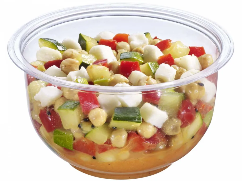 photographe pour packshot culinaire Lyon salade repas courgette feta tomate pois chiche