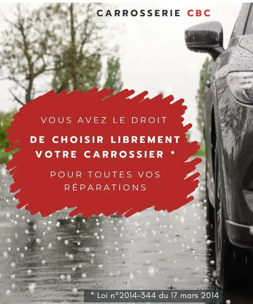 Vous avez le droit de choisir librement votre carrossier pour toutes vos réparations