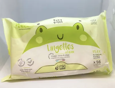 Lingettes à l'eau BABY GREEN en pharmacie