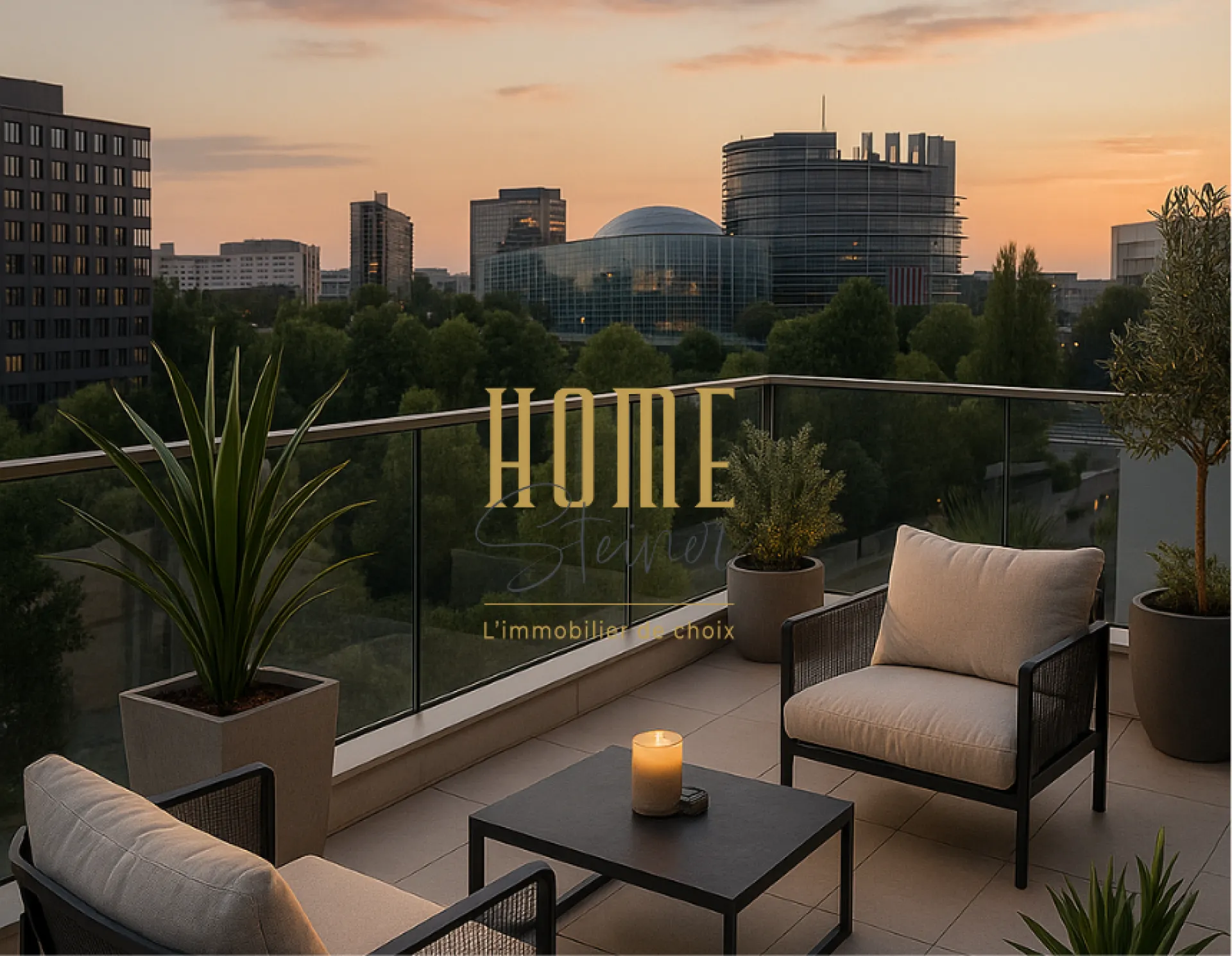 Terrasse avec vue sur Parlement Européen