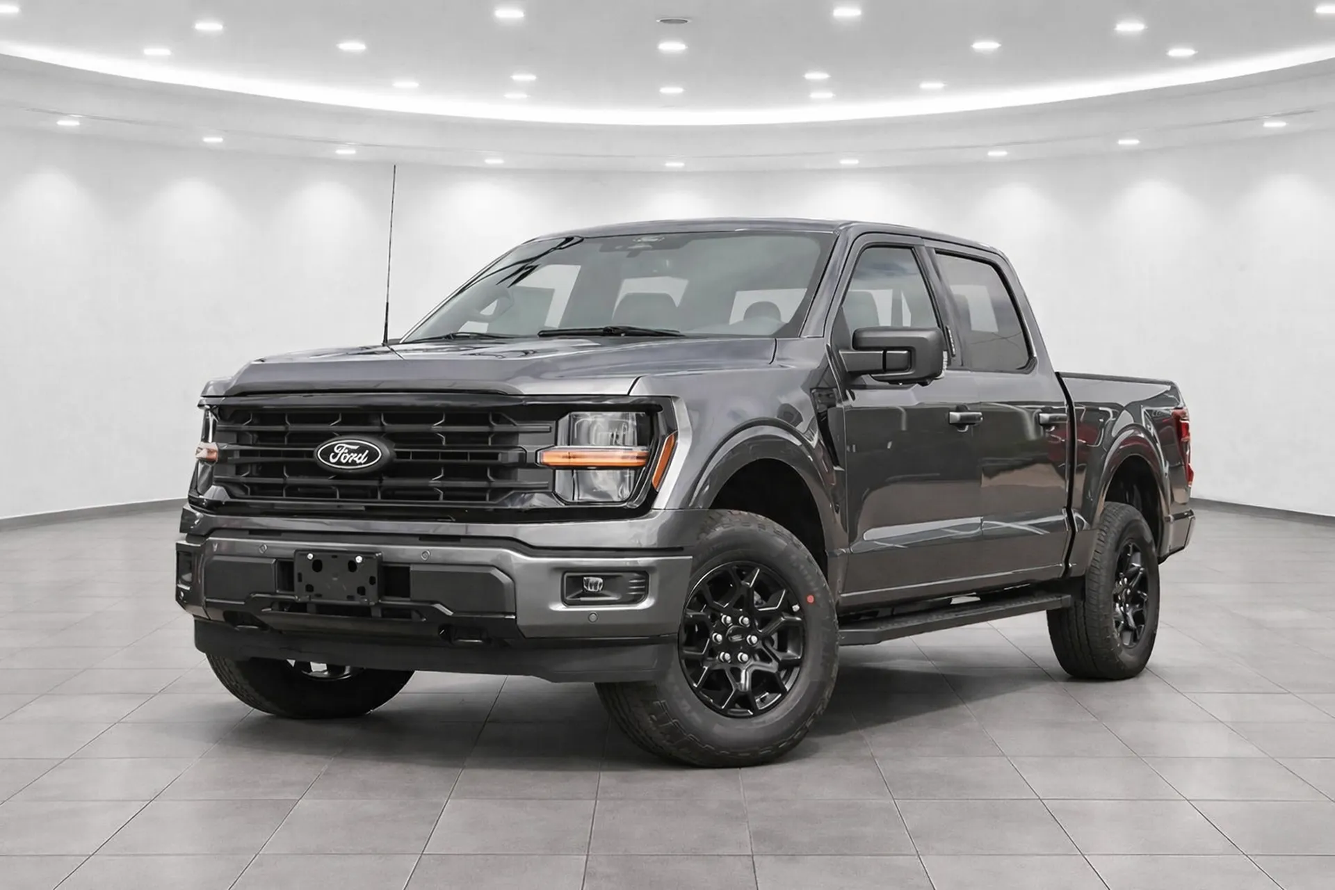Ford F-150 4x4 Crew Cab Gris – Vue Avant Pickup Showroom