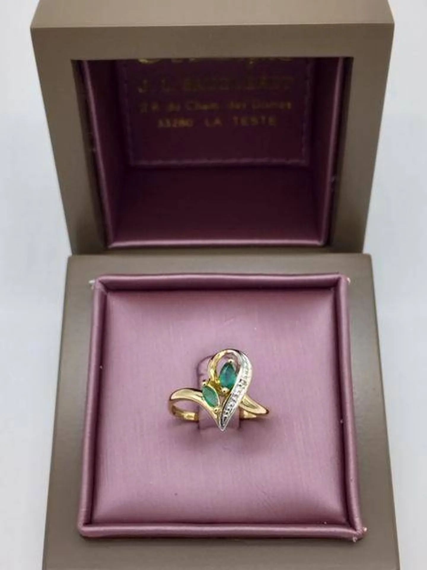 Bague 2 ors 750/1000ème émeraudes et diamant occasion Or Ligne La Teste Bassin d'Arcachon