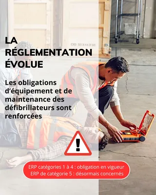 La réglementation française impose aujourd’hui à certains établissements recevant du public (ERP) l’installation d’un défibrillateur automatisé externe (DAE) et la responsabilité de sa maintenance régulière. 