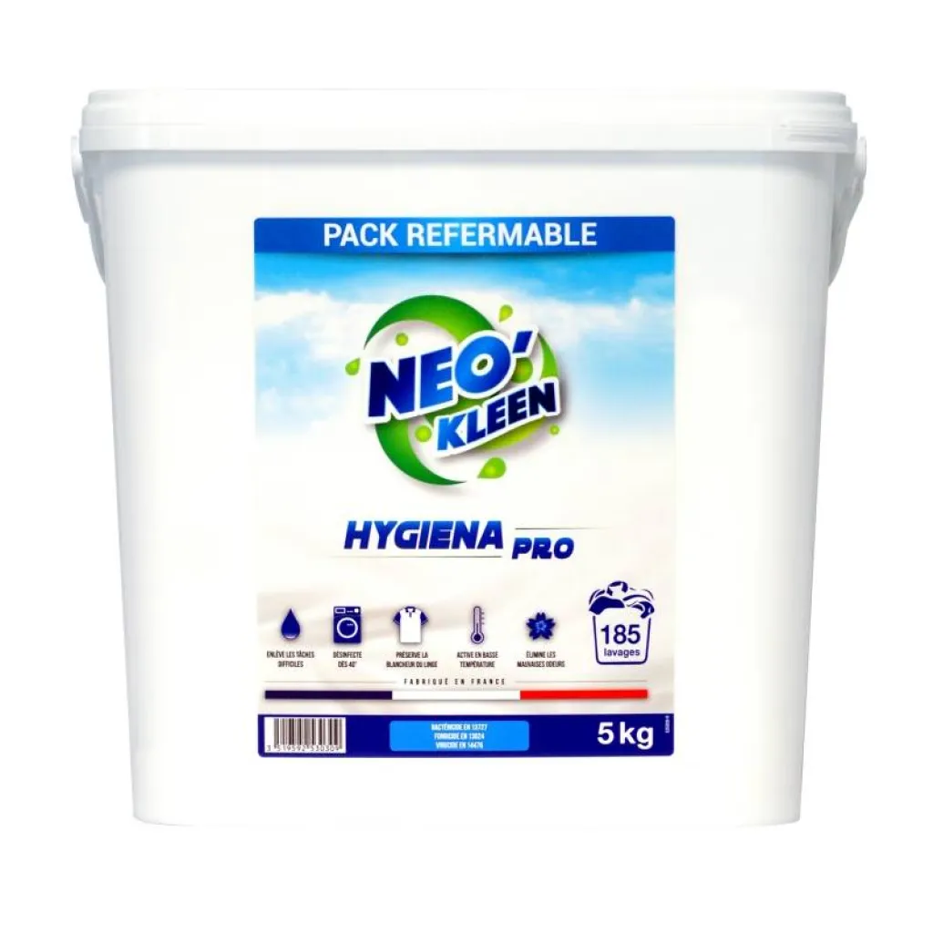 Pack de 5kg de lessive en poudre très haute qualité pour professionnels