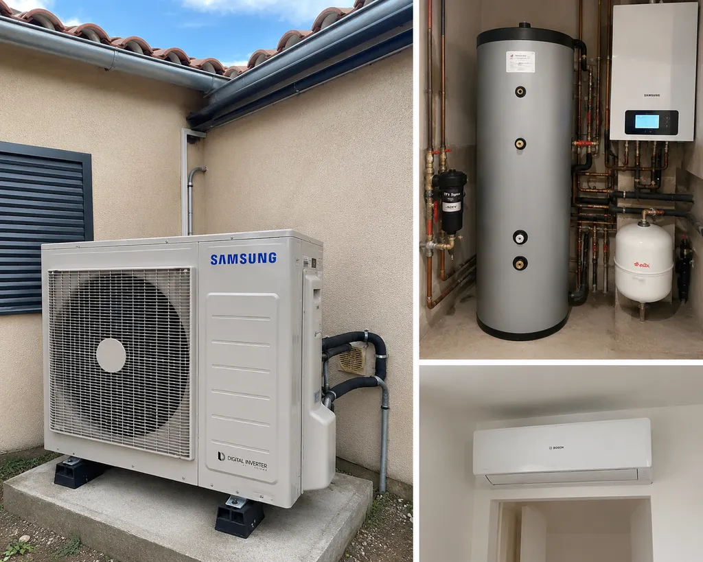 Pose d’une pompe à chaleur air/eau Samsung 8 kW à La Seyne-sur-Mer (83).