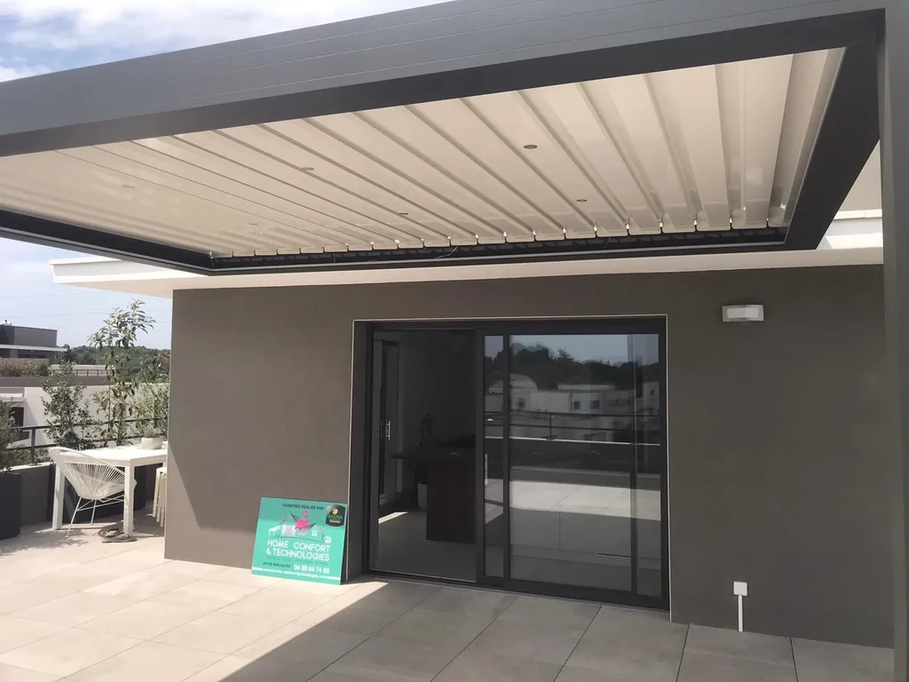 Pose d'une Pergola en étage avec Nacelle à Baillargues dans l'Hérault