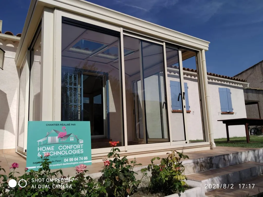 Installation d'une véranda en aluminium sur mesure près de Nîmes sur la commune de Bellegarde