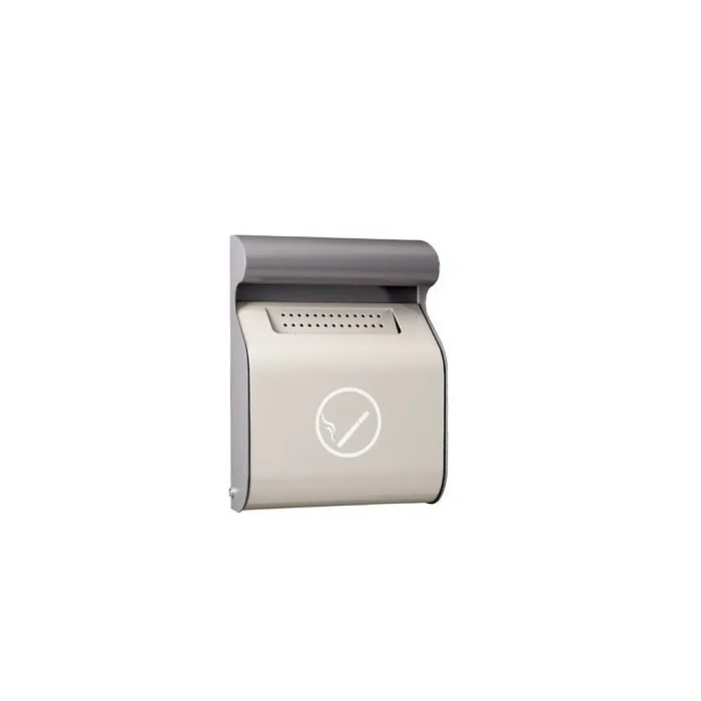 Cendrier mural Ginerva 3 litres gris époxy anti rouille et sécurisé anti vandalisme