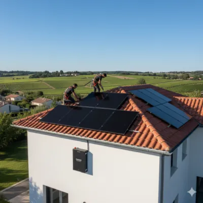 Panneau photovoltaïque pour maison villa sur toit à Langon : calcul du dimensionnement et devis gratuit avec batterie Marstek inclus