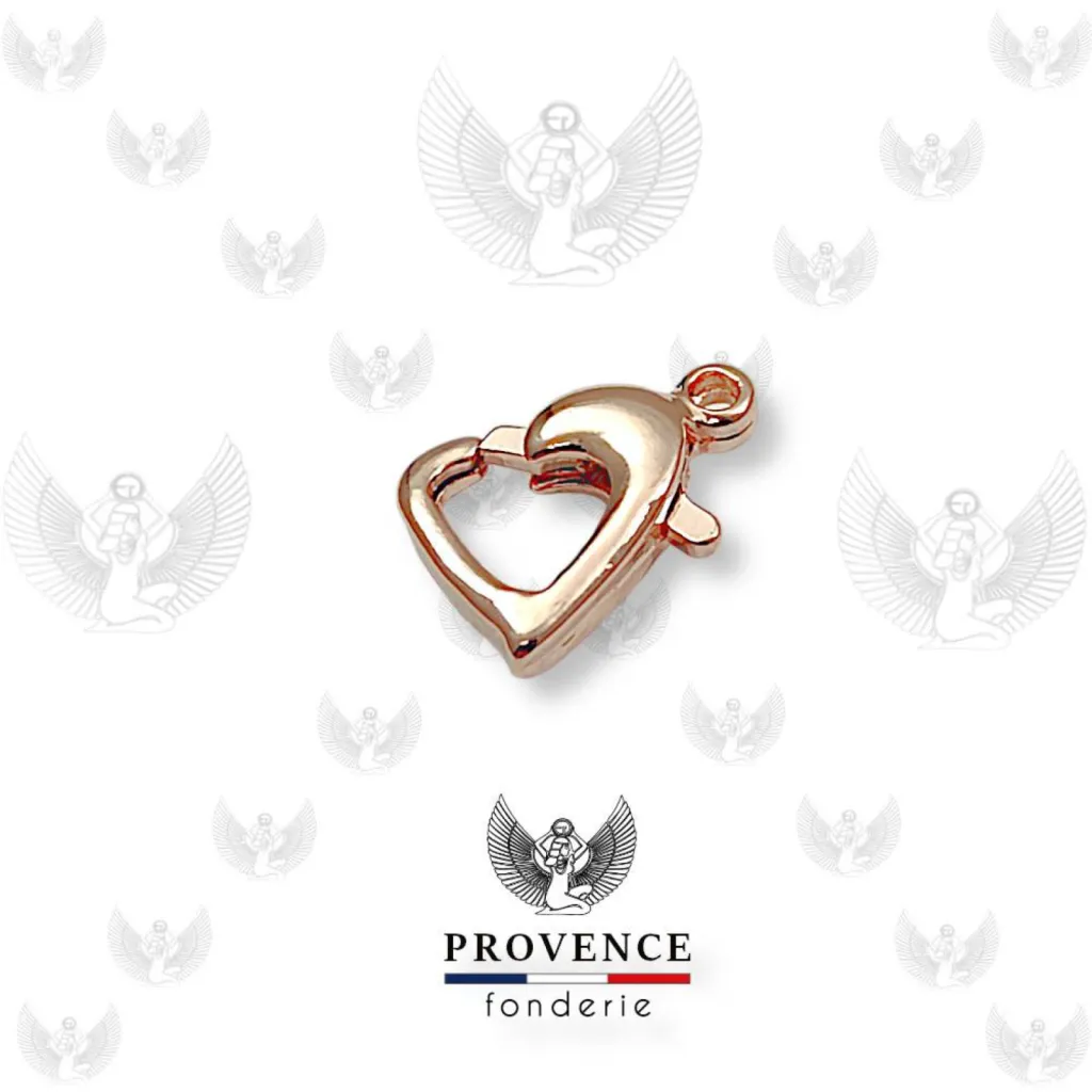 Fermoir mousqueton plaqué or ou plaqué argent pour bracelet ou collier plaqués en France