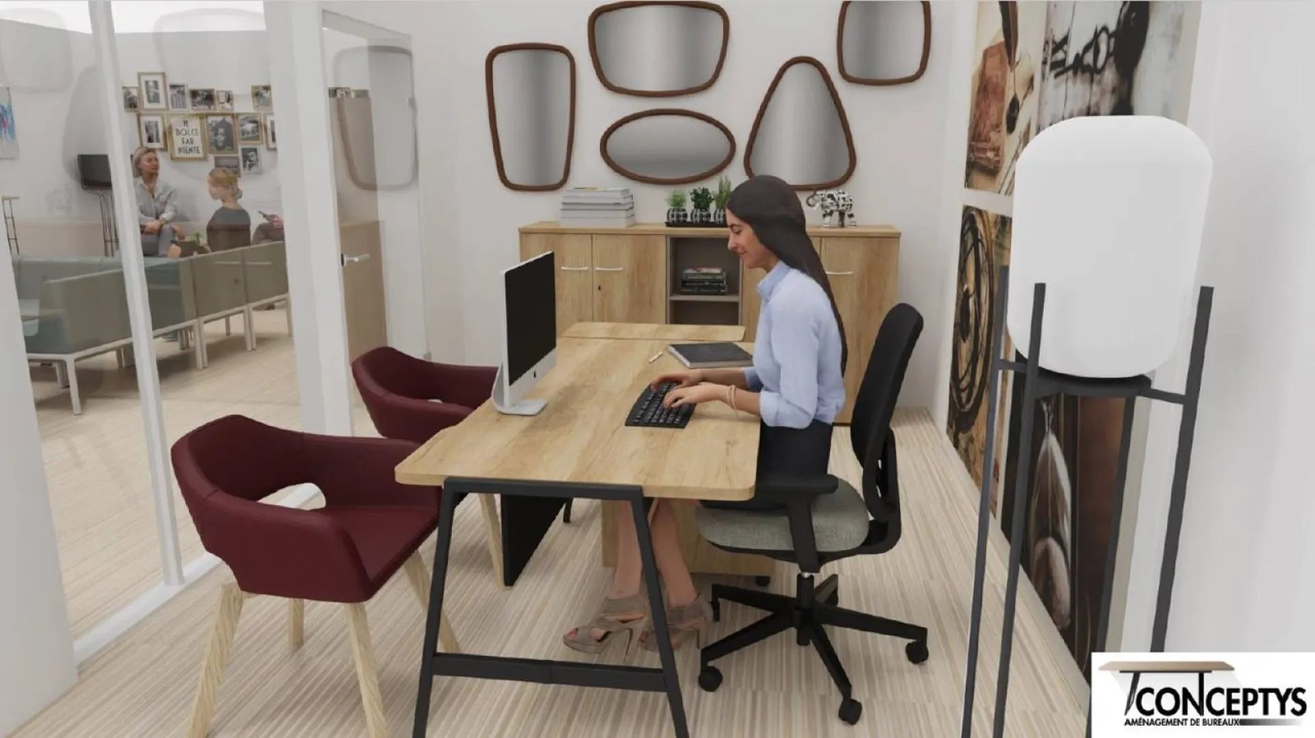 Aménagement avec table alto coworking à Alès en Occitanie