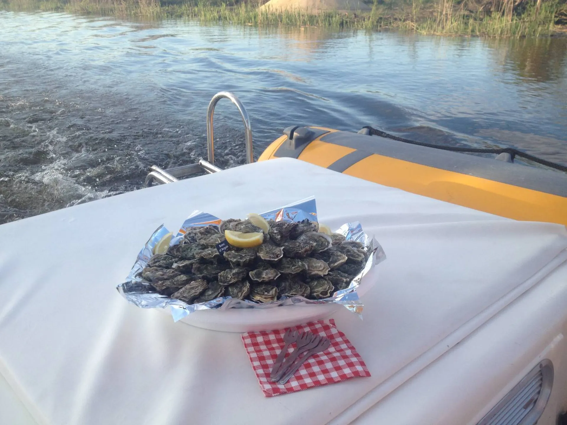 Dégustation d'huître à bord d'un bateau privatisé sur le Bassin d'Arcachon
