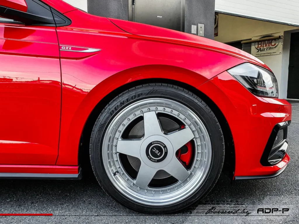 Montage ressort court Heibach + jantes TEC SpeedWheels VW Polo 6 GTi | ADP Performance Salon de Provence