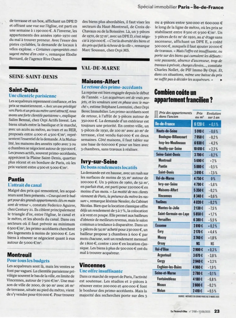 HELIX IMMOBILIER mis à l'honneur dans Le Nouvel Obs de Juin 2025
