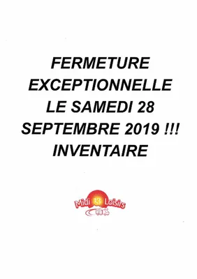 FERMETURE EXCEPTIONNELLE